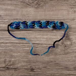 Handmade Blue and Black Crochet Headband